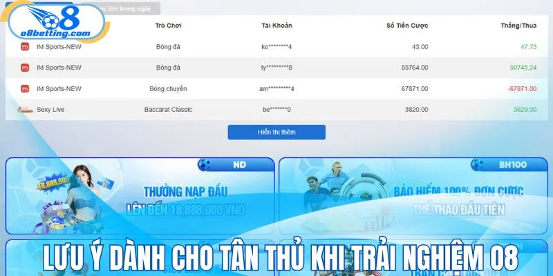 Lưu ý dành cho tân thủ khi trải nghiệm nhà cái