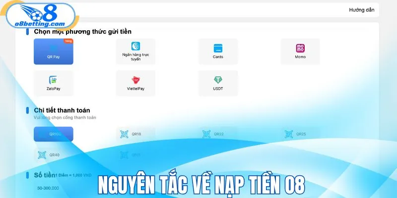 Nguyên tắc về nạp tiền O8